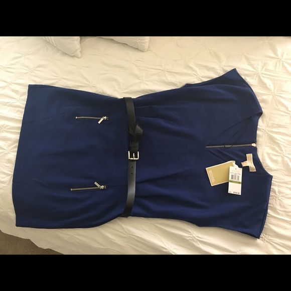 Beautiful Blue Michael Kors Dress Size 14 - Picture 2 of 4